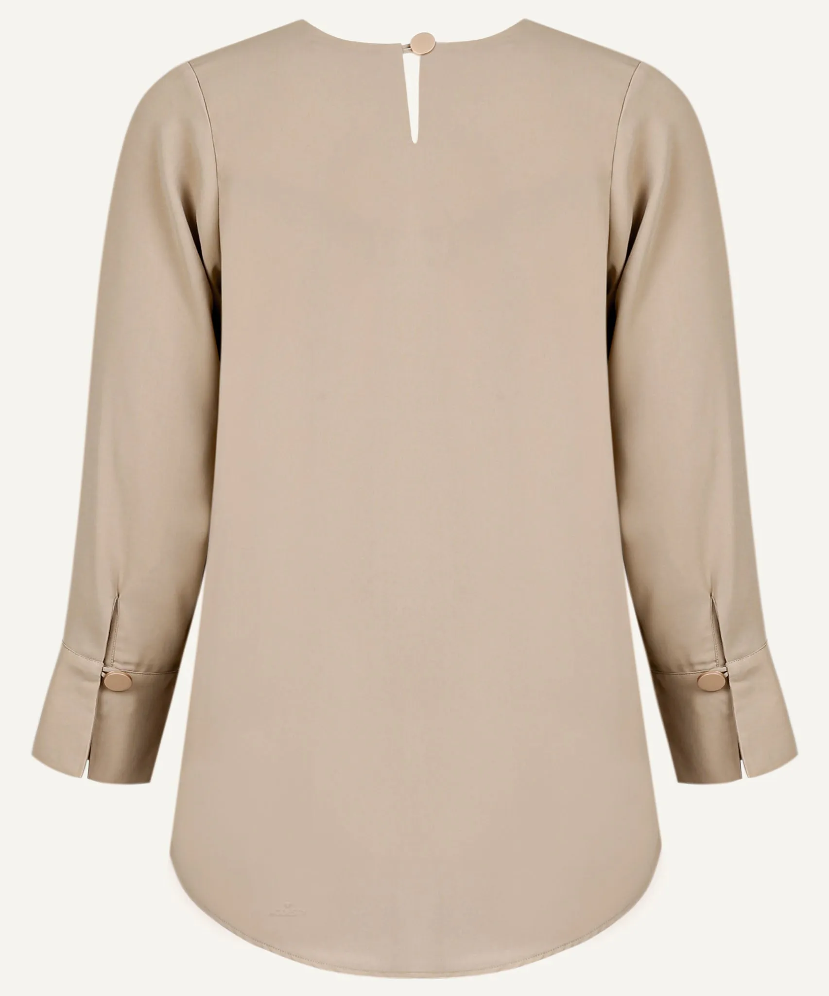 Almond Long Sleeve Basic Blouse
