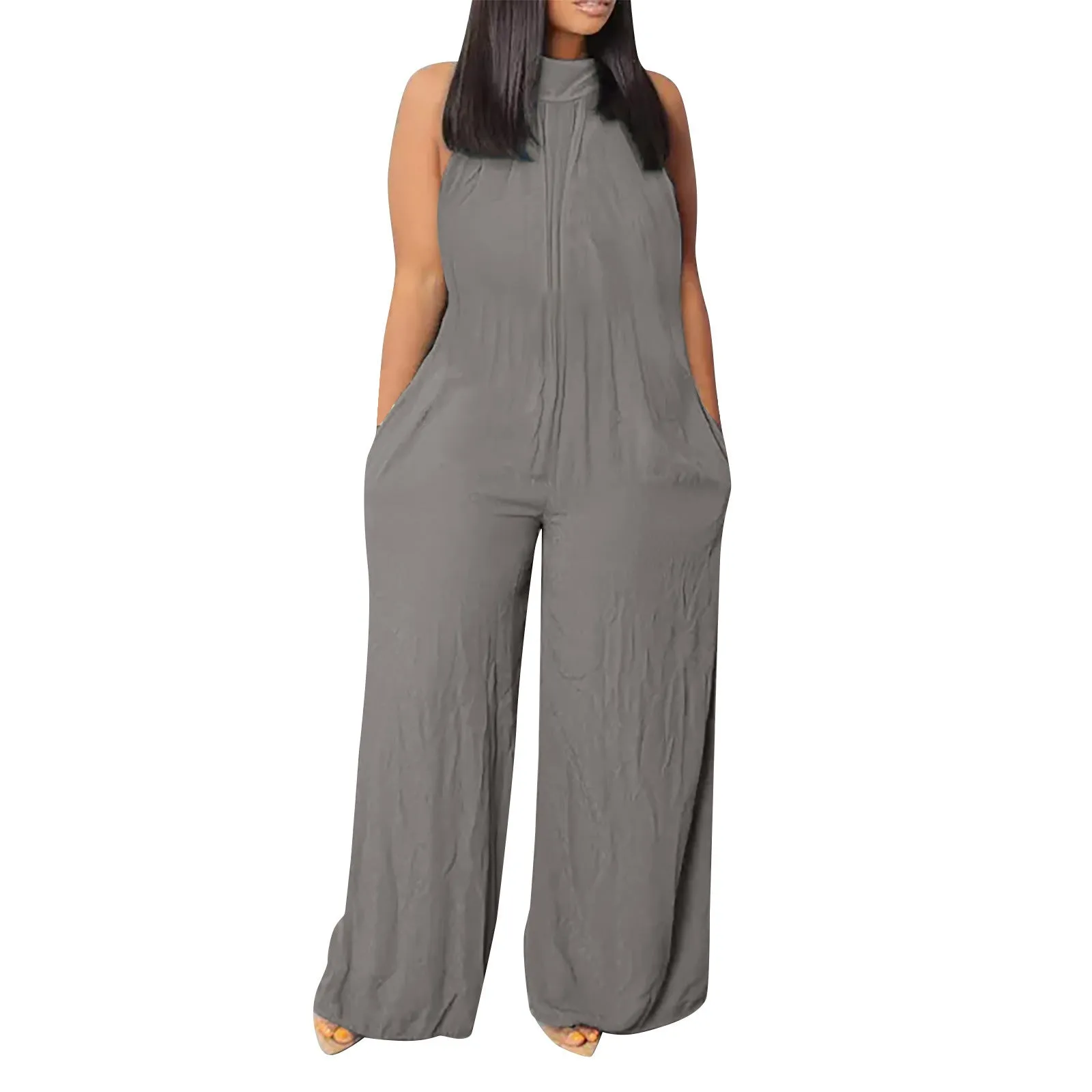 Ava Wide-Leg Sleeveless Jumpsuit