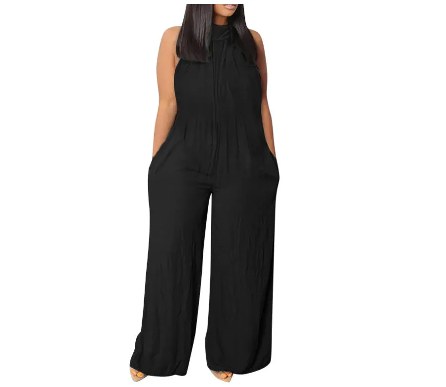 Ava Wide-Leg Sleeveless Jumpsuit
