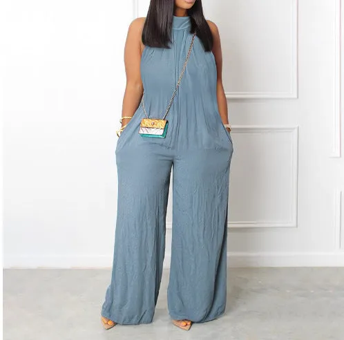 Ava Wide-Leg Sleeveless Jumpsuit