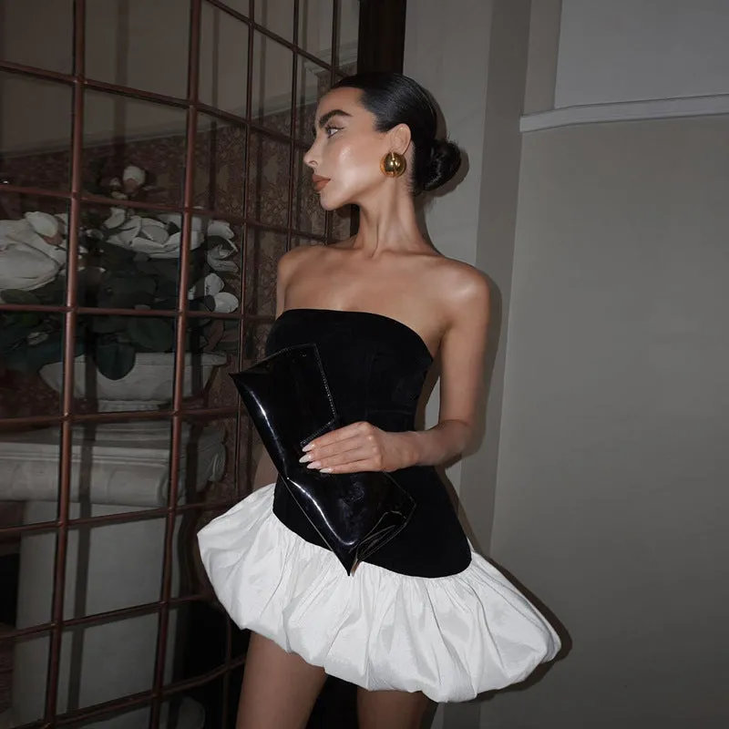 Black Bandeau Mini Dress