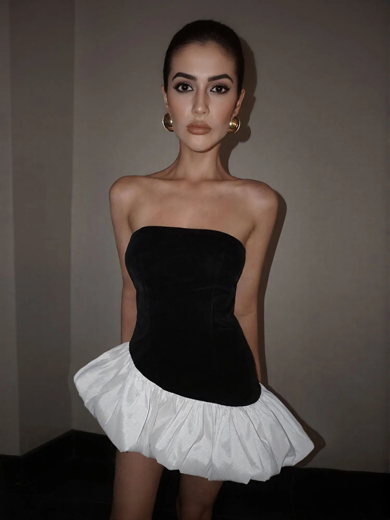 Black Bandeau Mini Dress