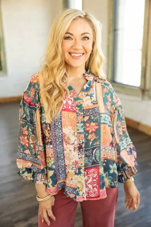 BLAKELY PATWORK BLOUSE