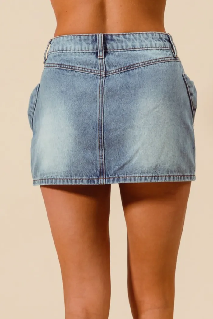 Bow Pocket Mini Skirt