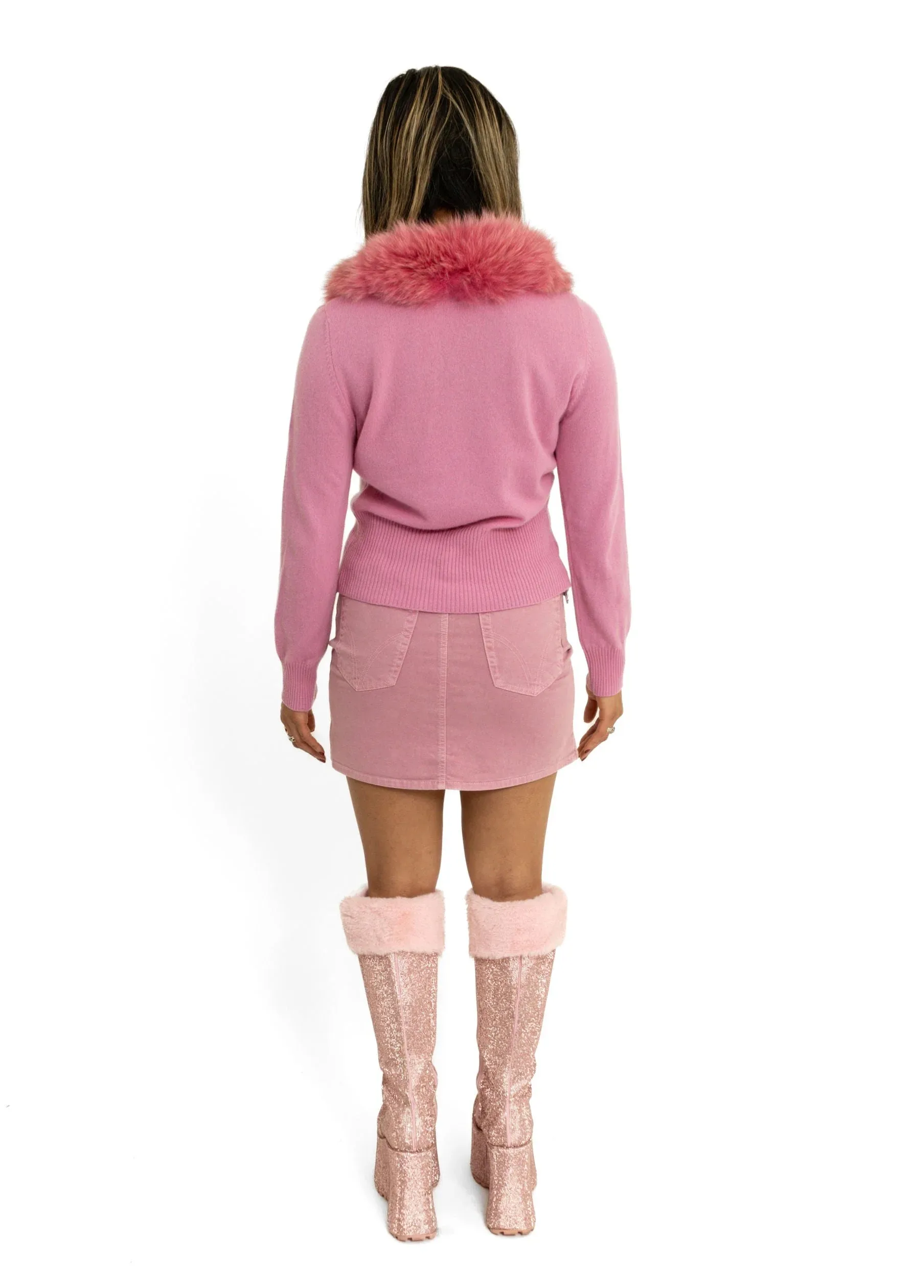 Bubblegum Pink Denim Mini Skirt