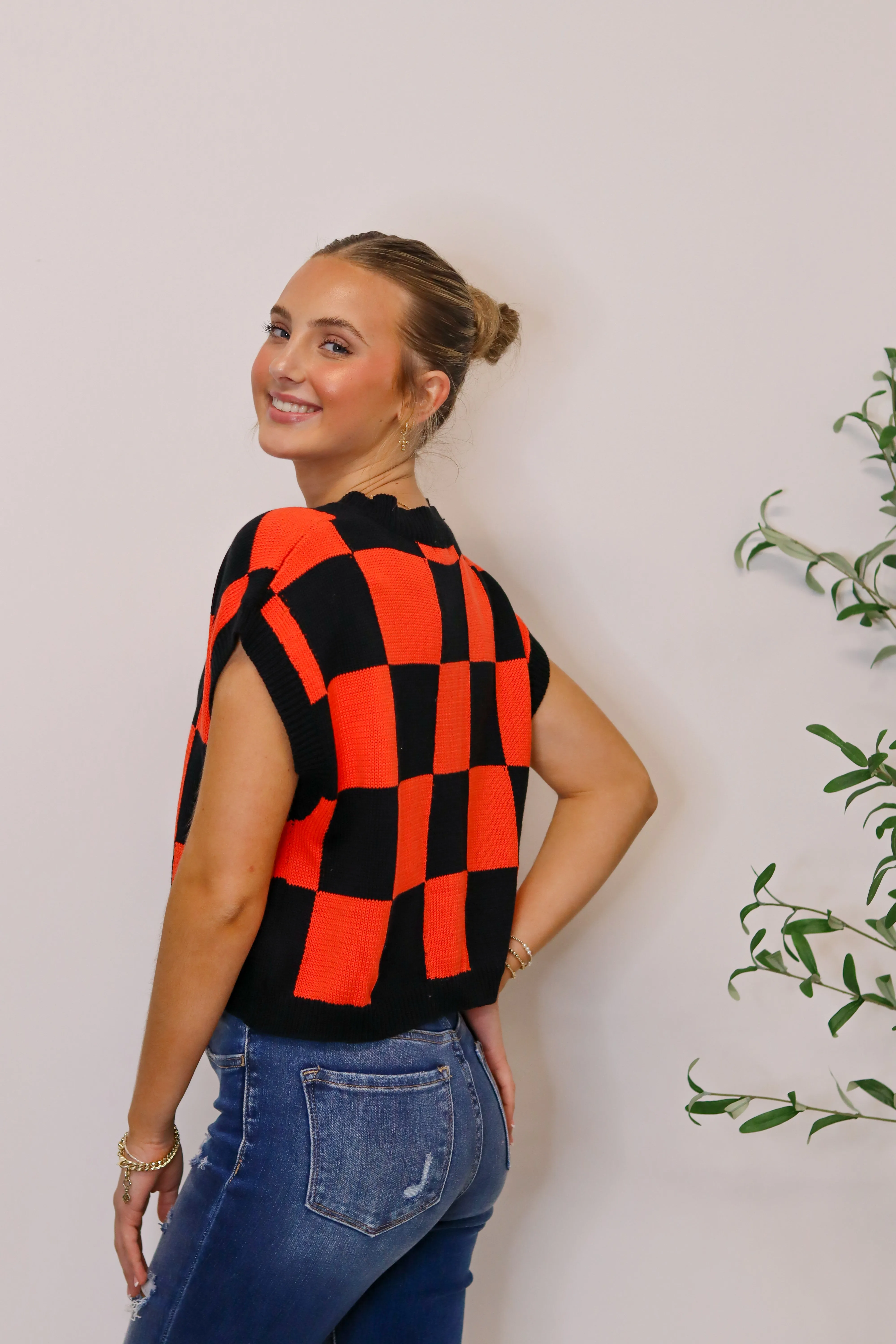 Candied Checkered Sweater