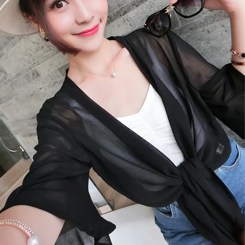 Chiffon Thin Transparent Outer Tops