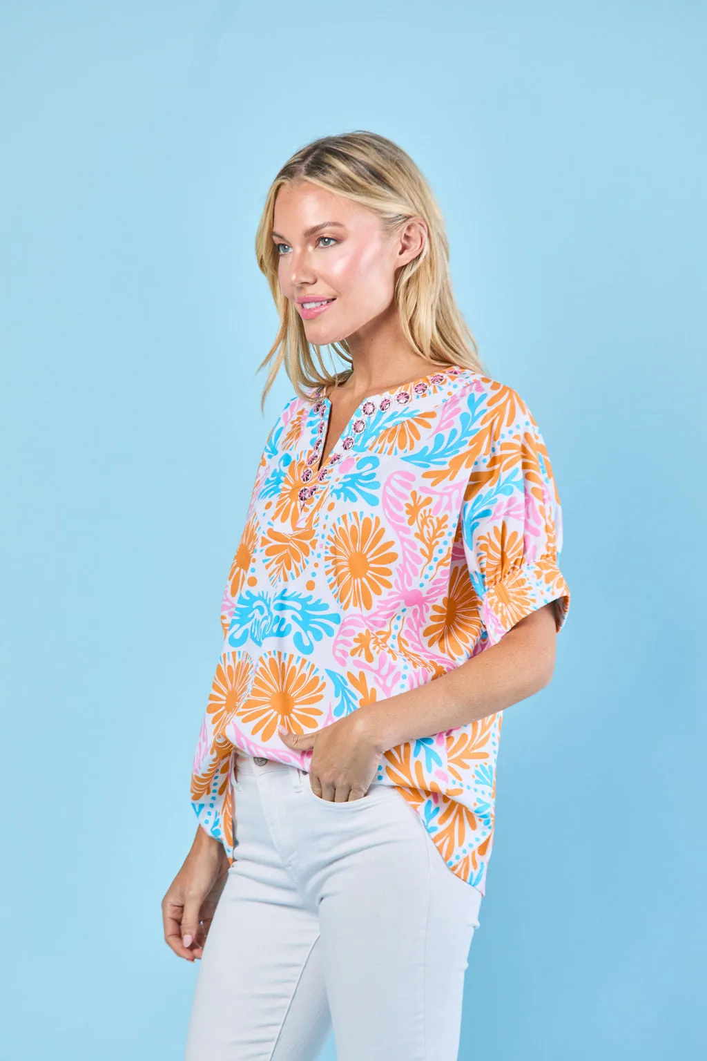 Chloe Blouse in Parfait Jardin