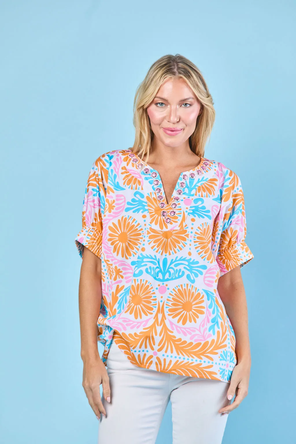 Chloe Blouse in Parfait Jardin
