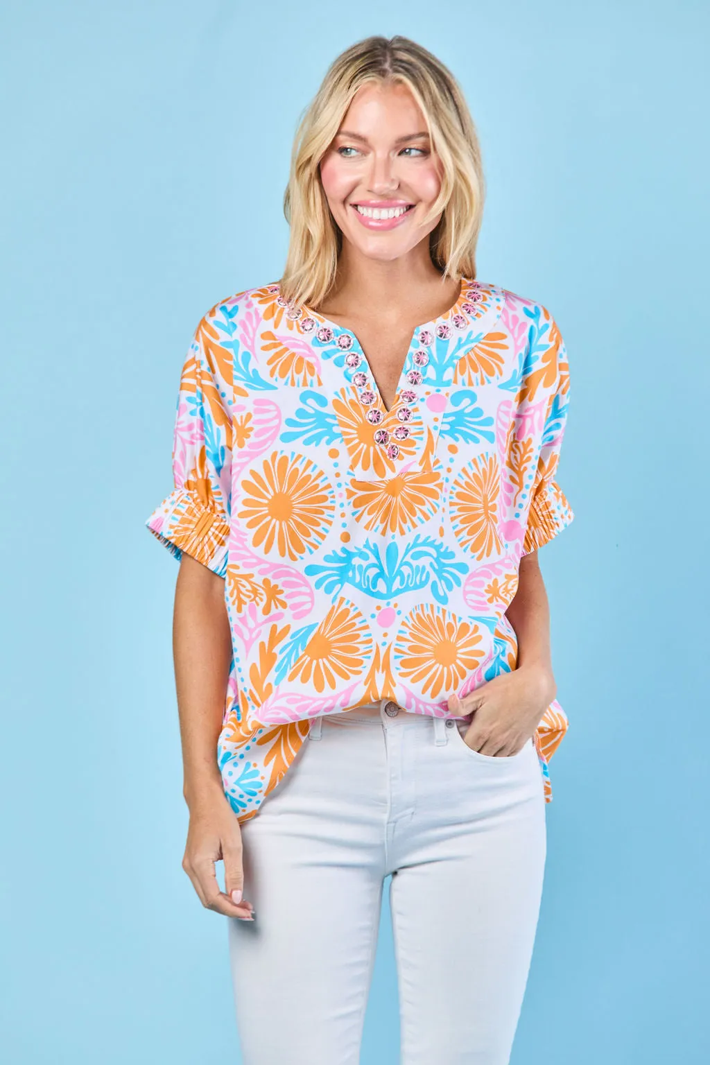Chloe Blouse in Parfait Jardin