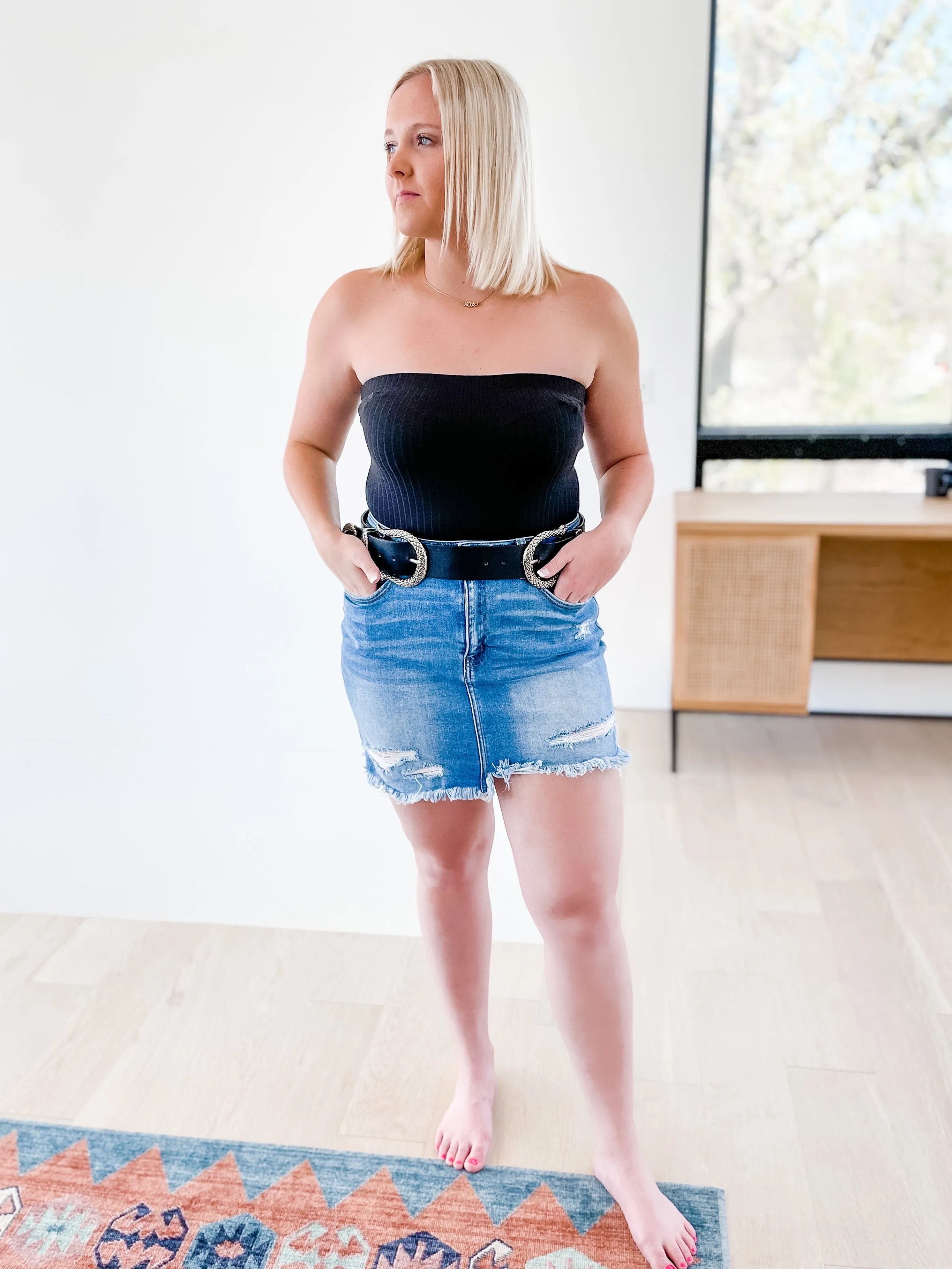 Claudia Denim Skirt - Vervet