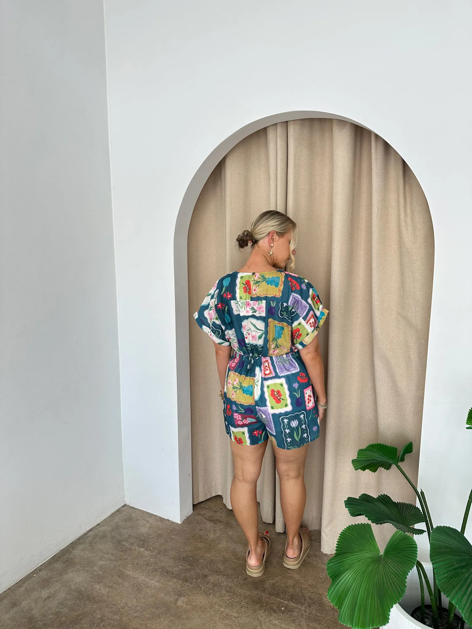 Cleo Playsuit- Teal