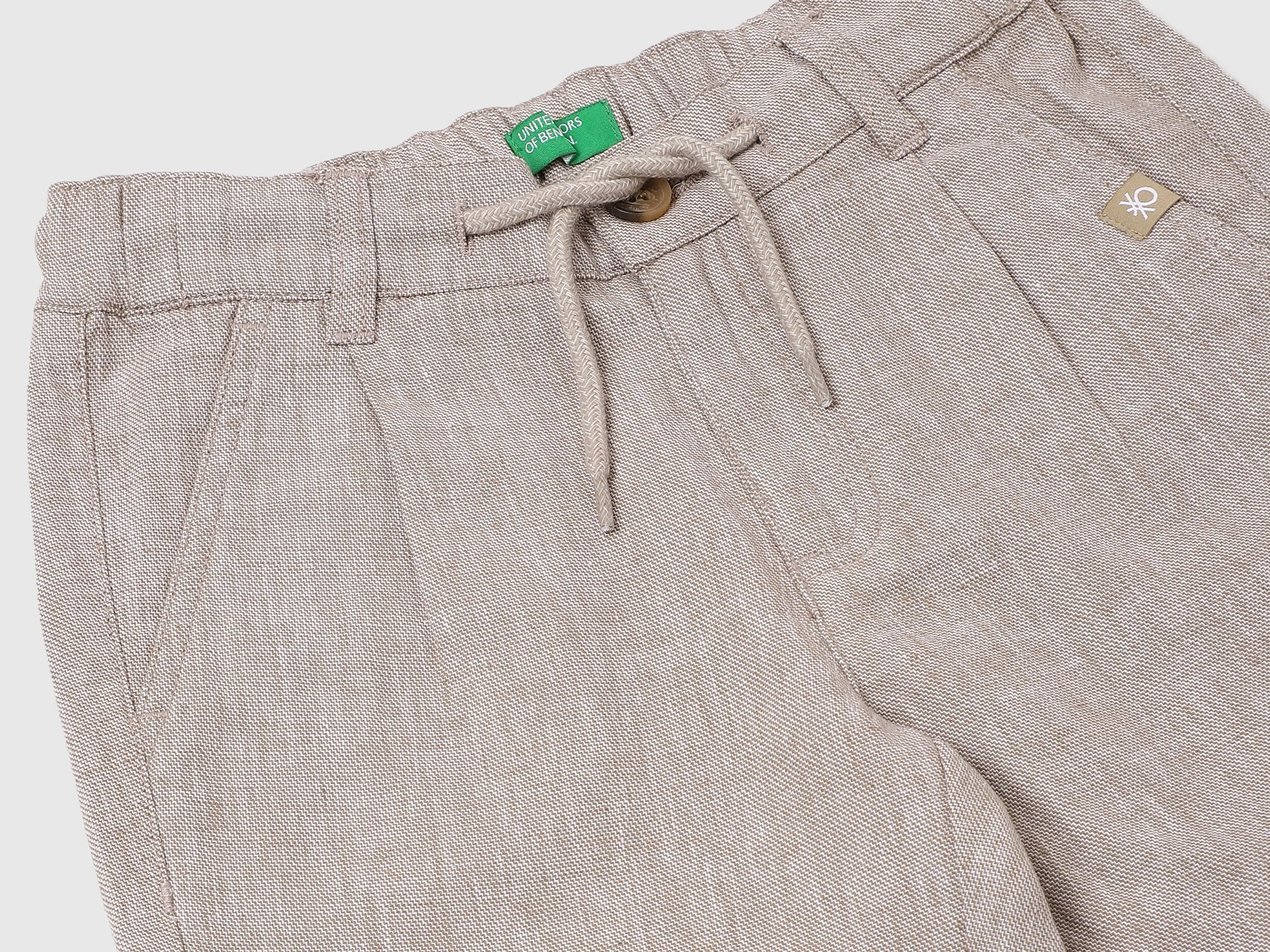 Cotton Blend Solid Regular Length Boys Trousers