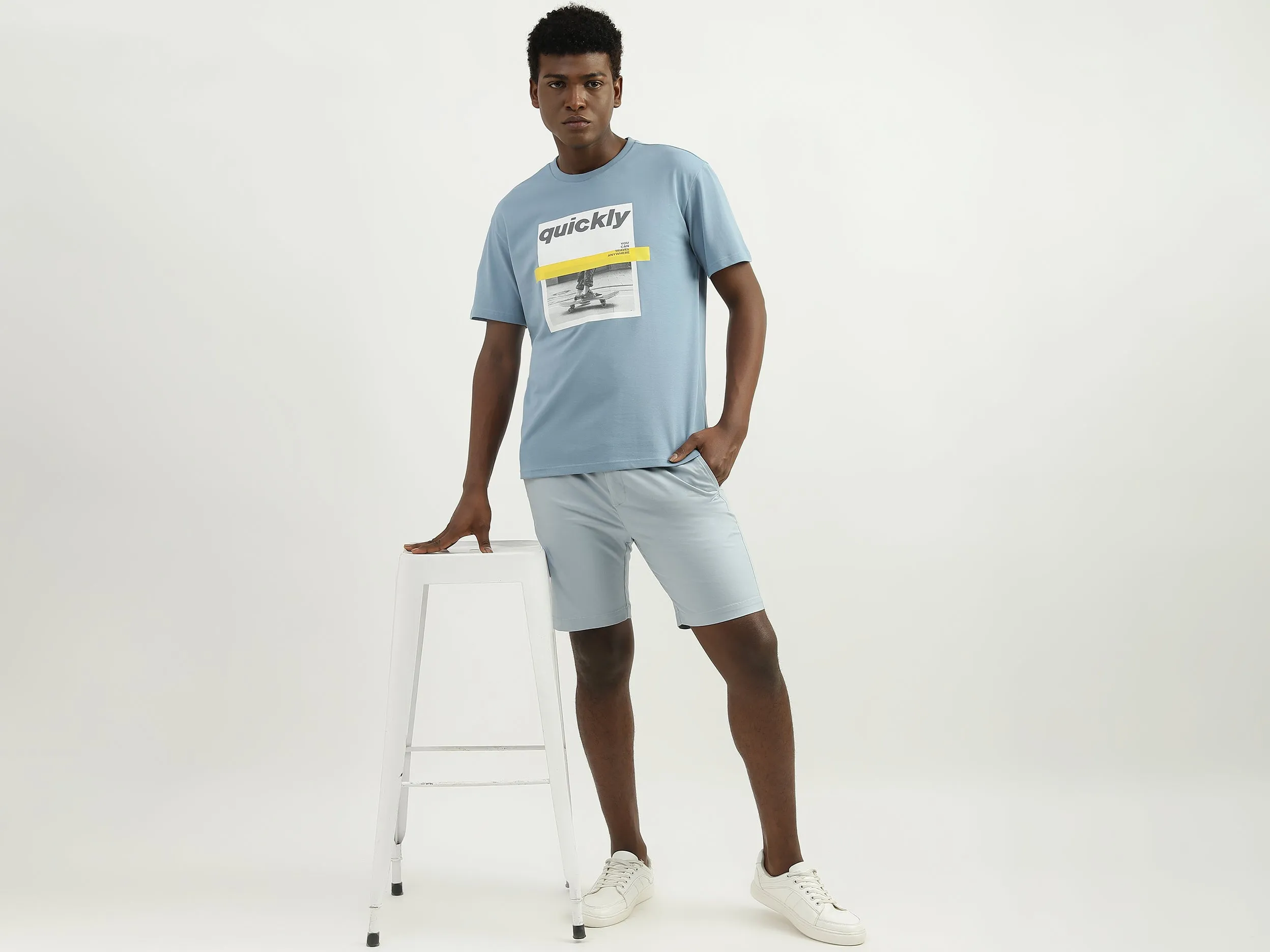 Cotton Printed Round Neck Mens T-shirts