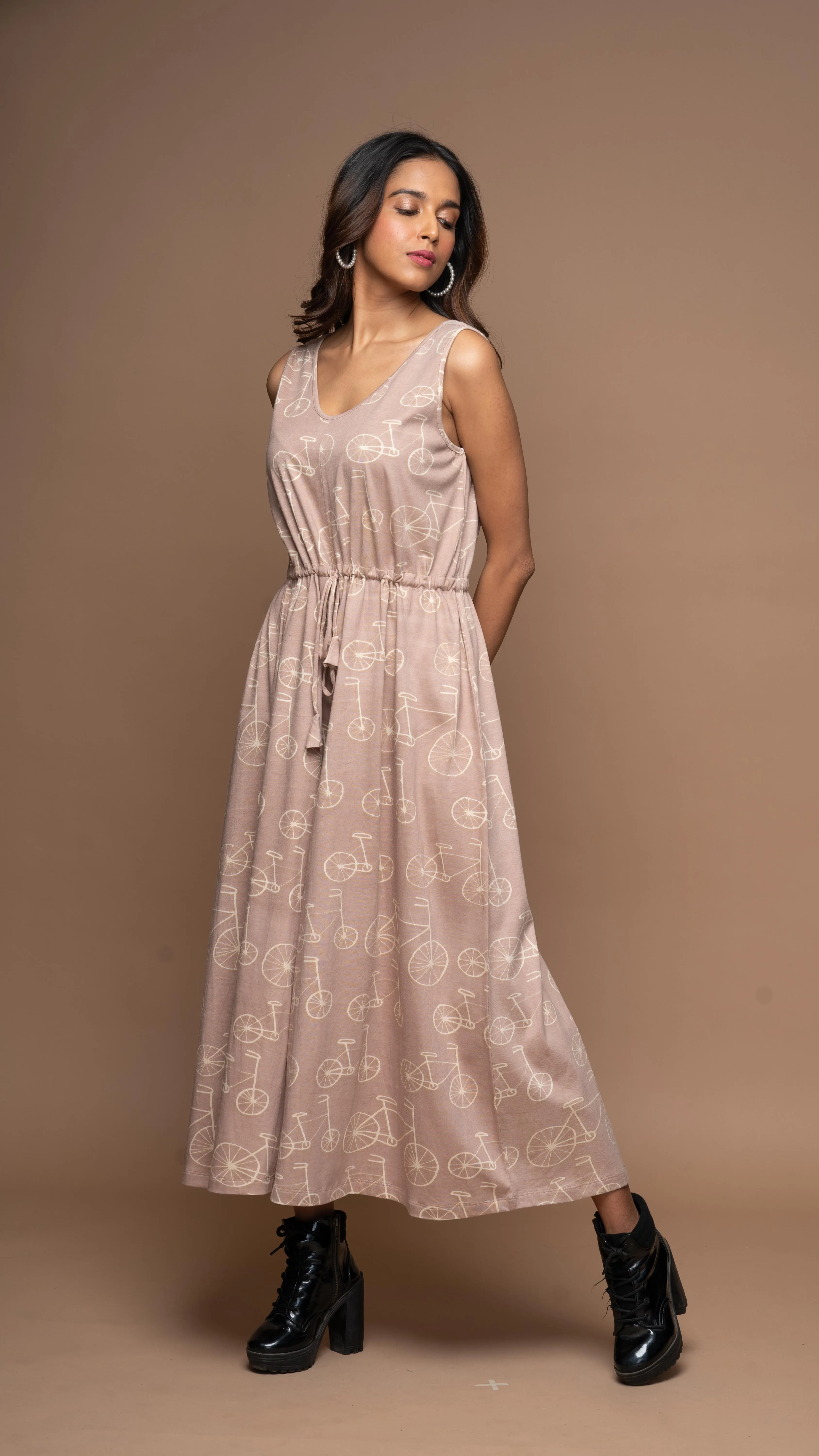 Cozy U Jumpsuit in Tring Tring Pattern