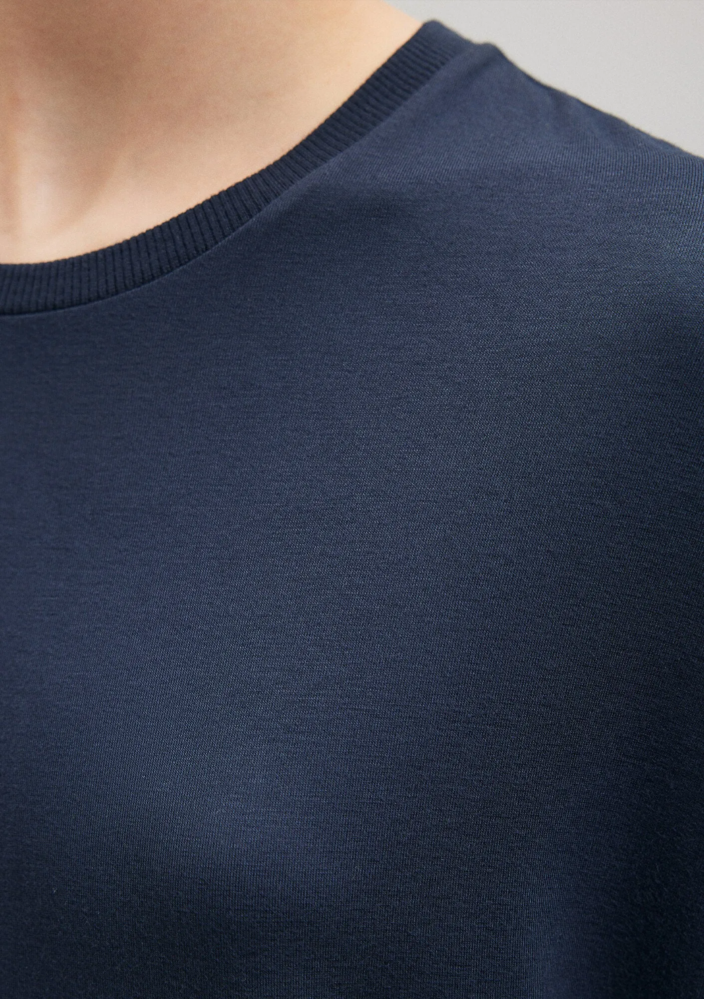 Crew Neck Blue Basic T-Shirt