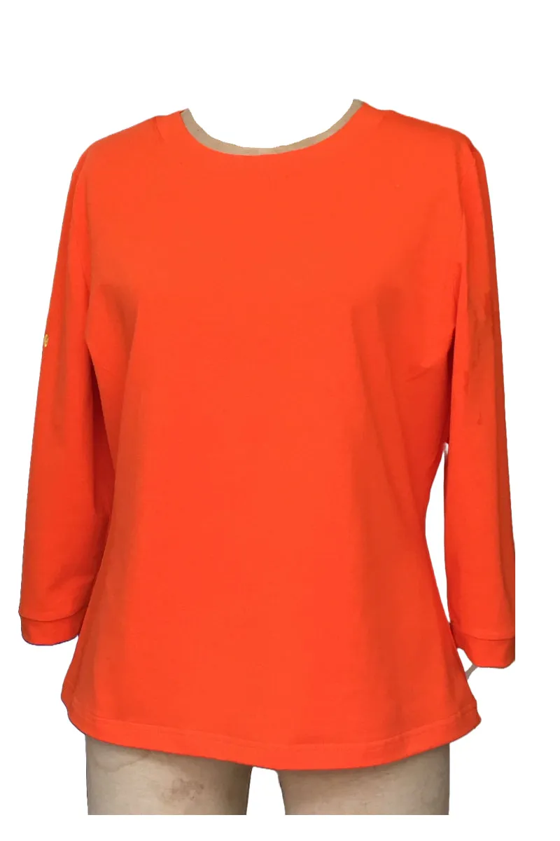 Custom T-Shirt with Embroidered Logo (Orange) - Style # 169KS