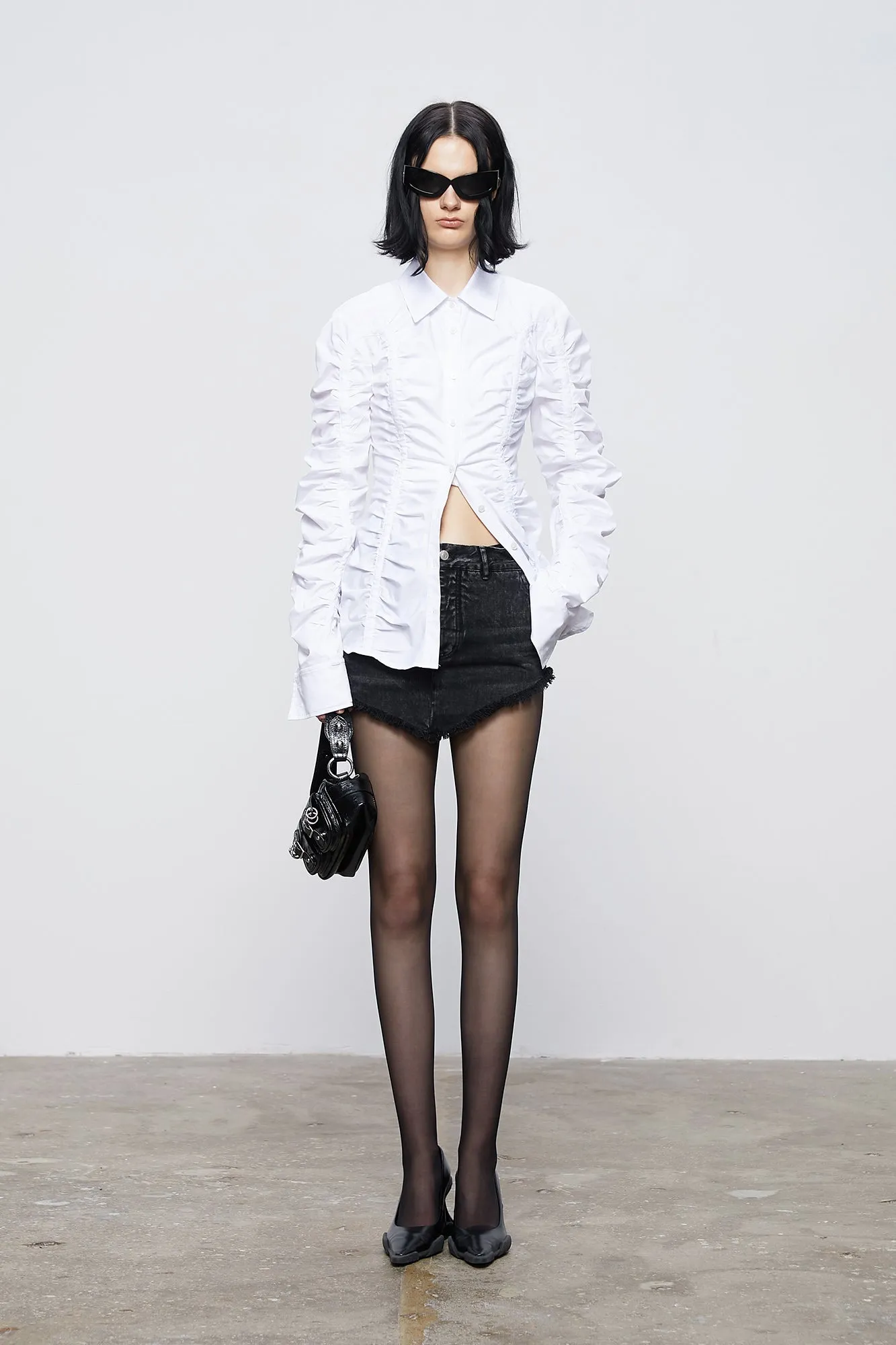 Deconstructed pinched pleated shirts