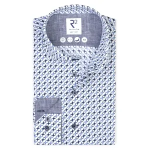 Extra long sleeves. Bicycle chain print cotton shirt