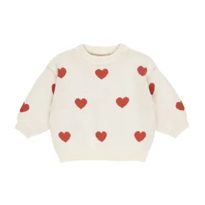 Heart Knit Sweater || Natural