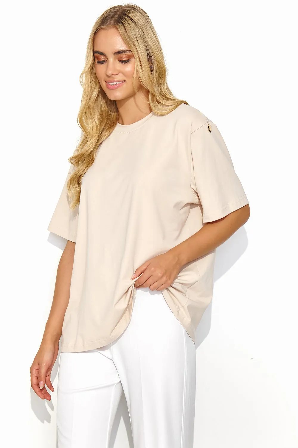 Heavily Built-Up Neckline T-Shirt