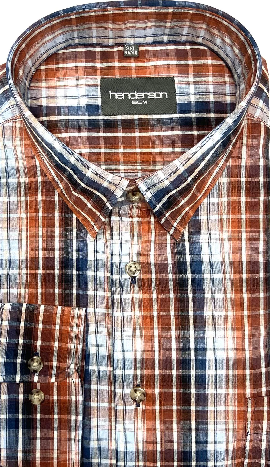 Henderson Men's Cotton Rich Long Sleeve Shirts Size 2XL - 5XL  Multiple Options