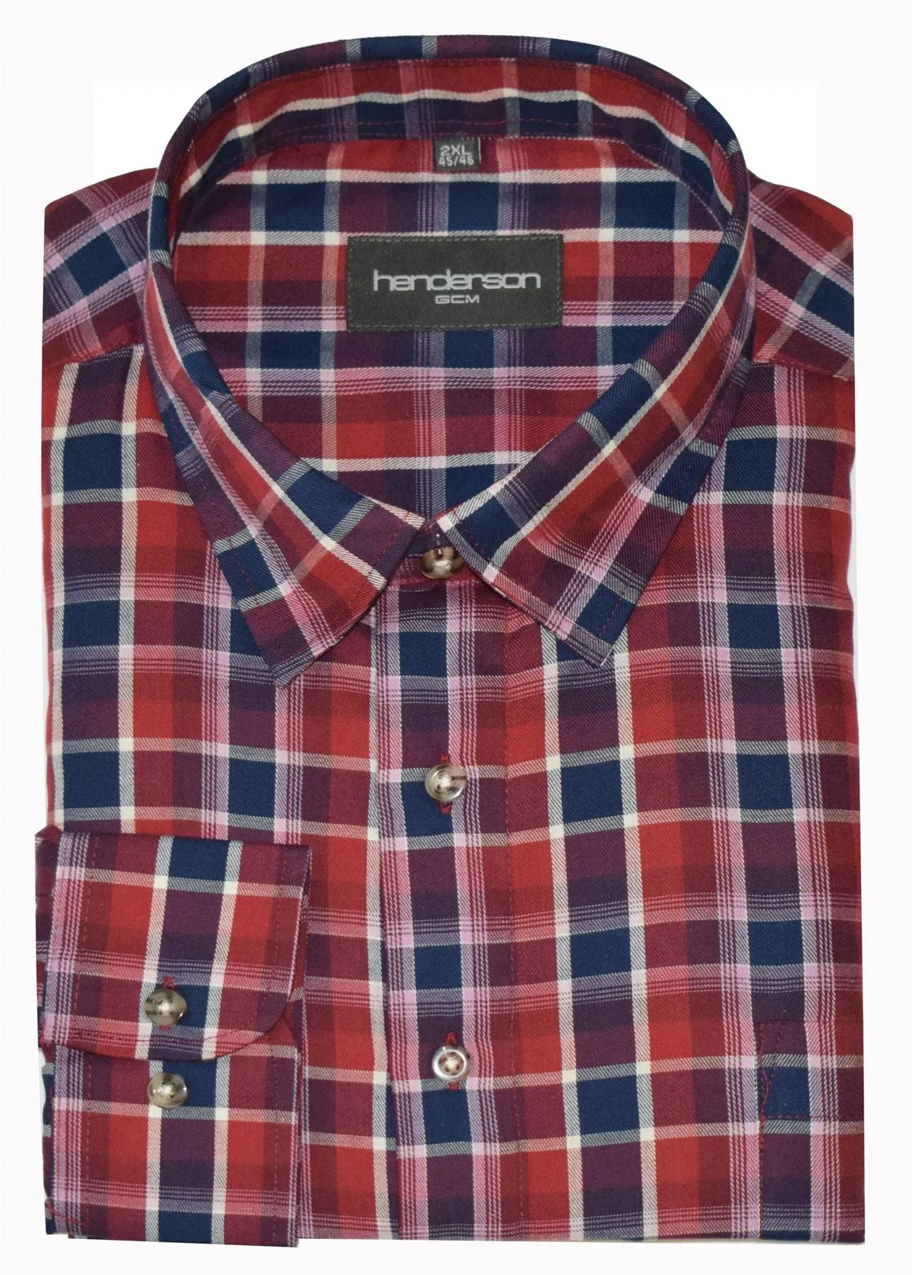 Henderson Men's Cotton Rich Long Sleeve Shirts Size 2XL - 5XL  Multiple Options