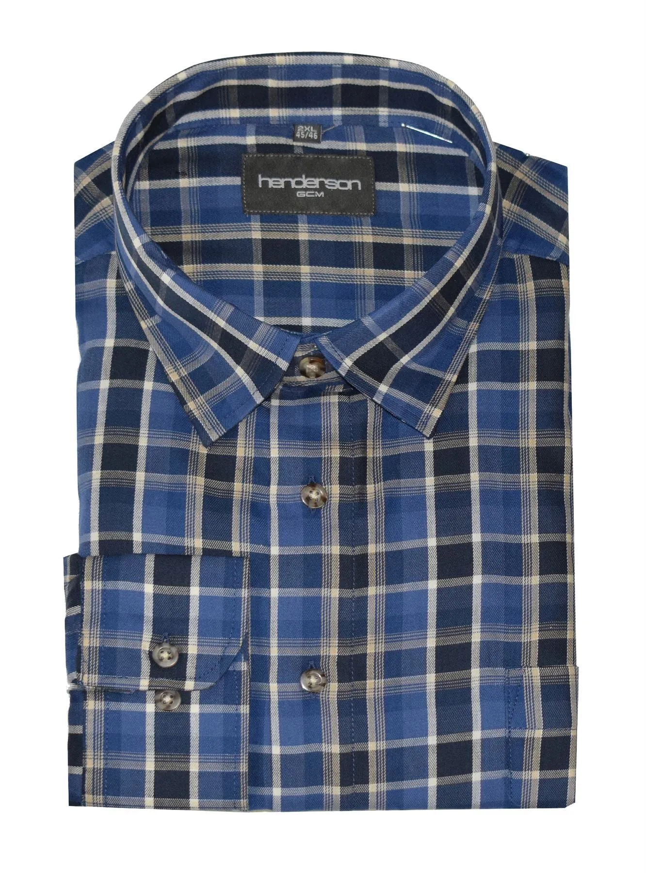 Henderson Men's Cotton Rich Long Sleeve Shirts Size 2XL - 5XL  Multiple Options
