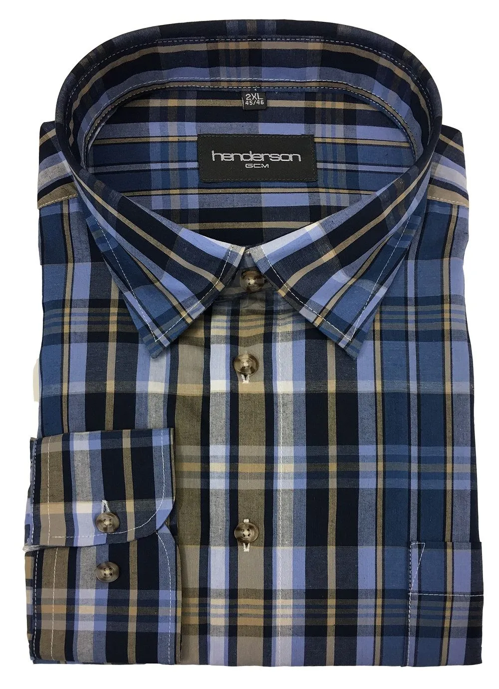 Henderson Men's Cotton Rich Long Sleeve Shirts Size 2XL - 5XL  Multiple Options