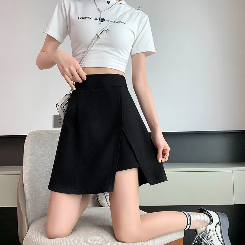 High Waist A-Line Split Mini Skirts