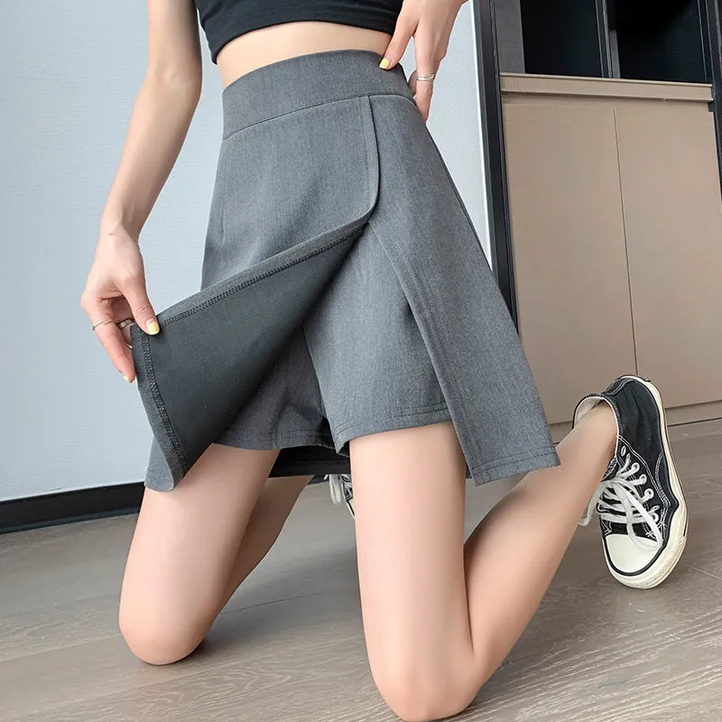 High Waist A-Line Split Mini Skirts