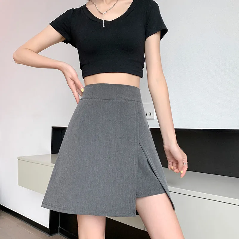 High Waist A-Line Split Mini Skirts