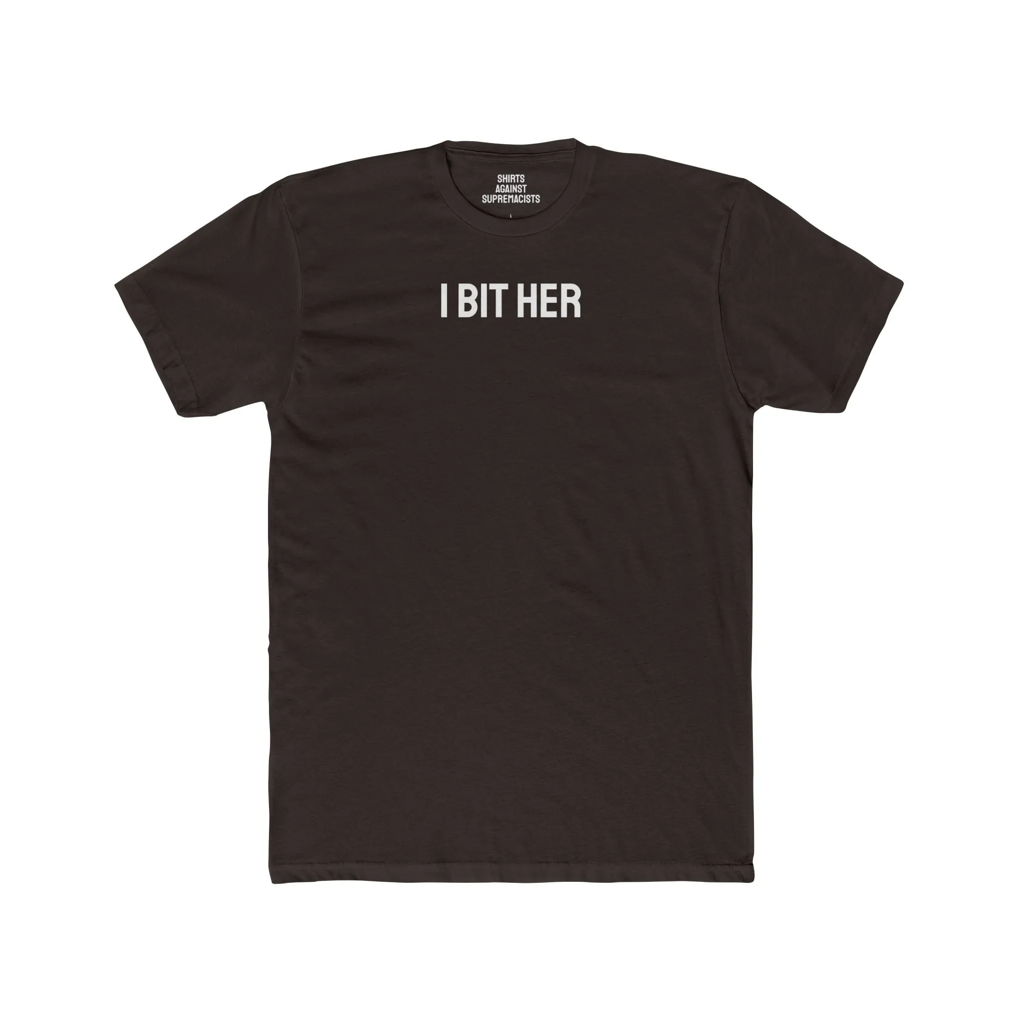 I Bit Her - Couple's Unisex Cotton Crew Tee