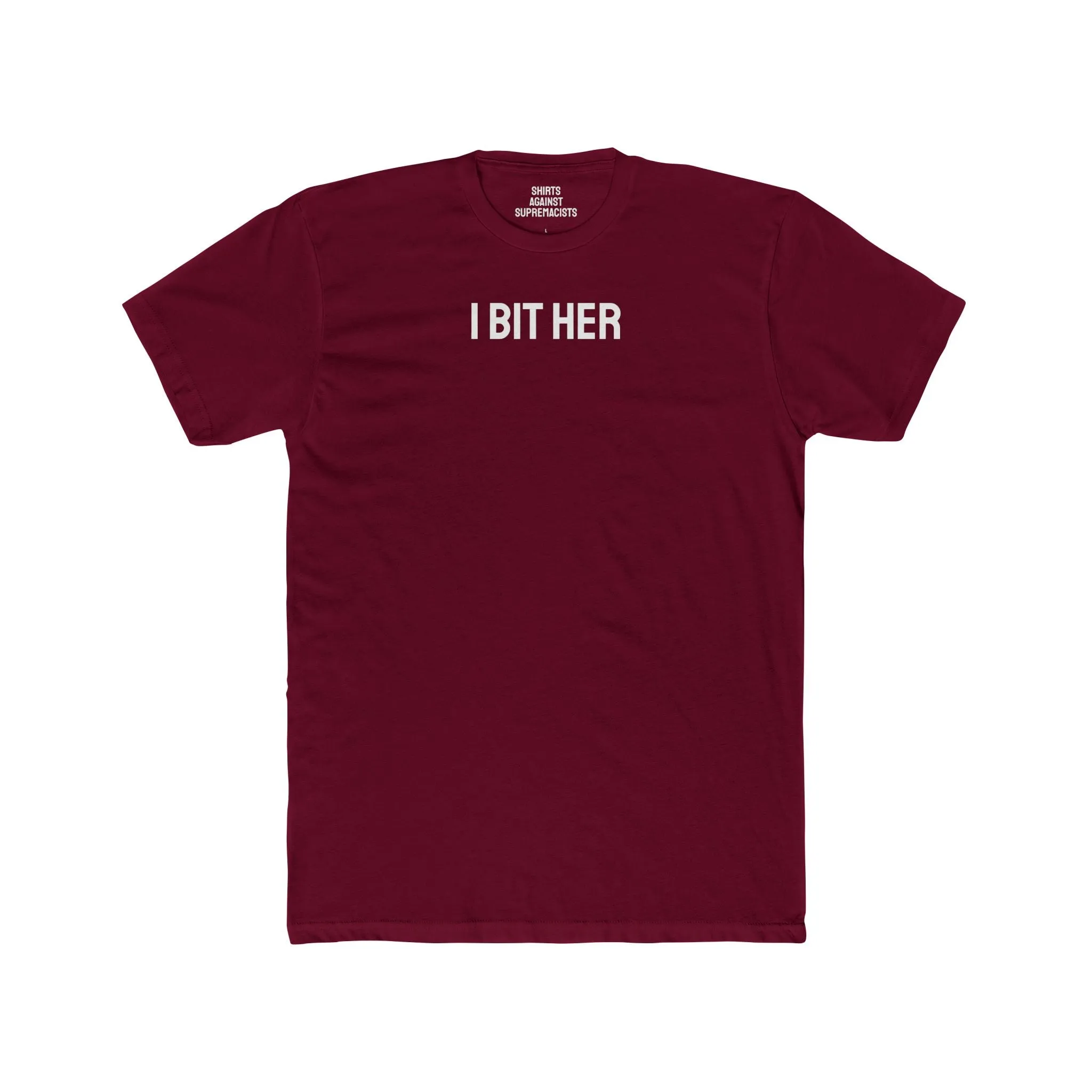 I Bit Her - Couple's Unisex Cotton Crew Tee