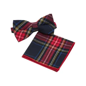 ID-CBT-12 IDENTITY Mens Cotton Bowtie and Pocket Square Set