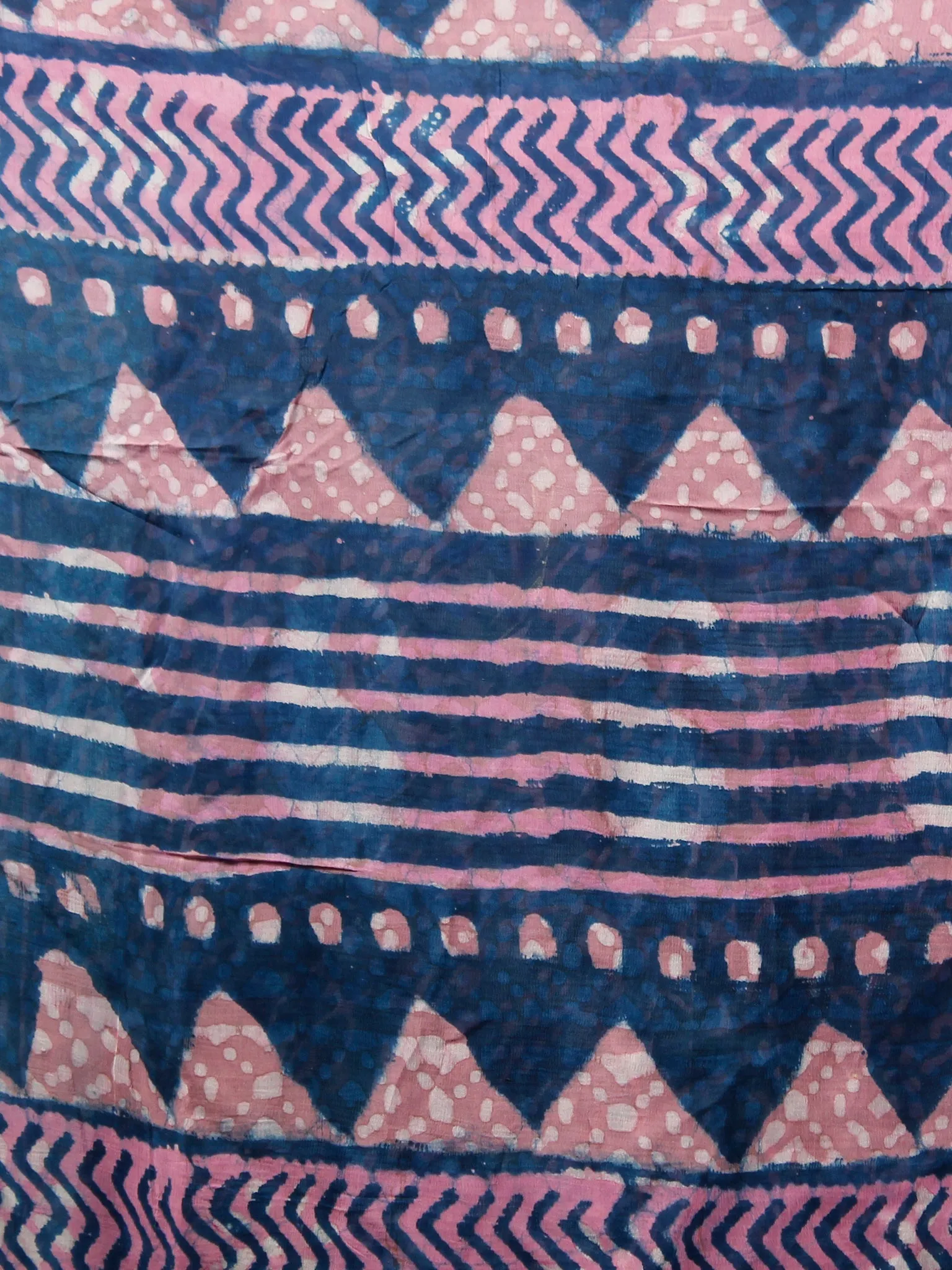 Indigo Purple Hand Block Printed Chiffon Saree with Zari Border - S031702811