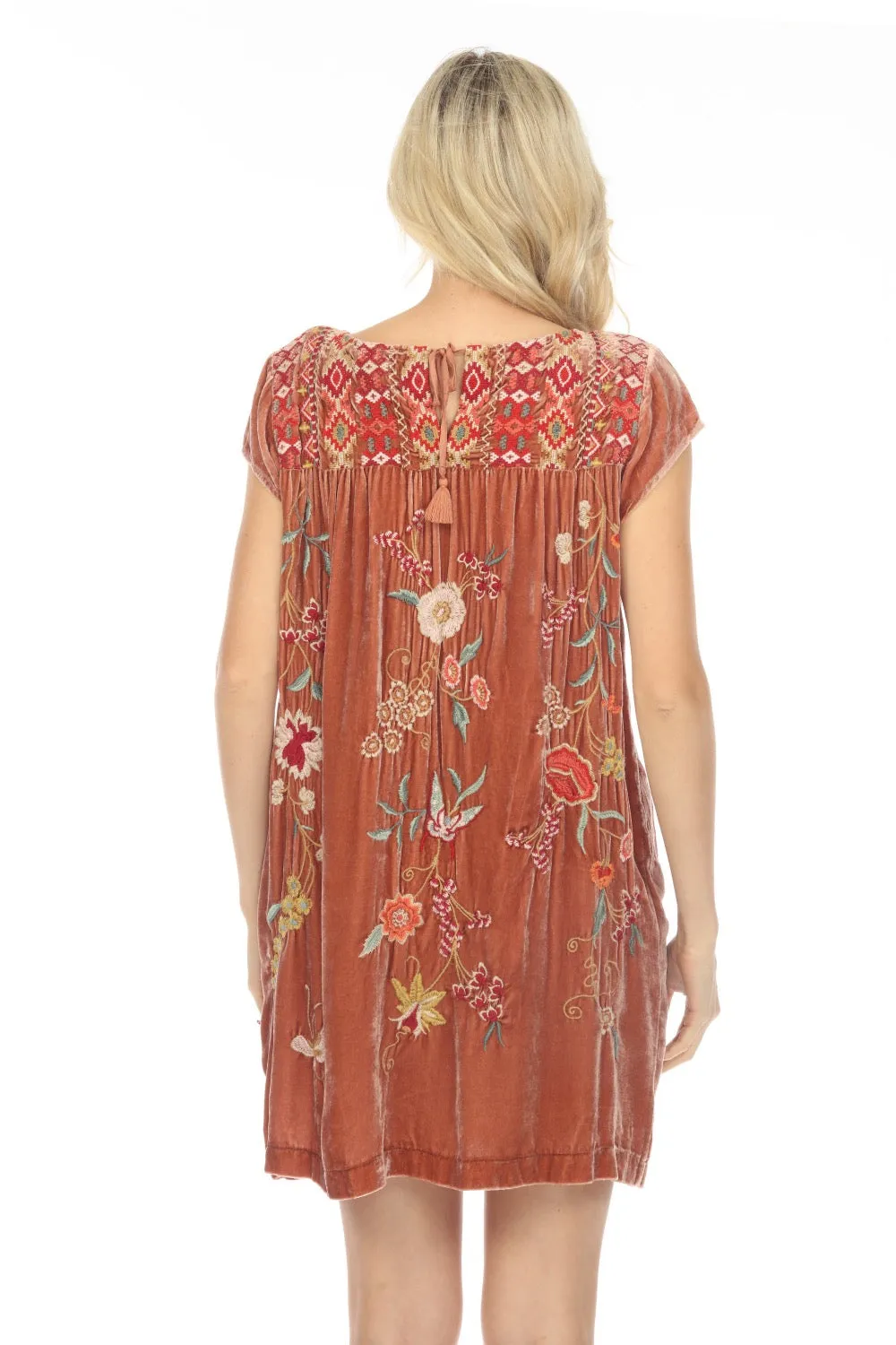 Johnny Was JWLA Suki Petal Sleeve Velvet Tunic Dress Boho Chic J38523