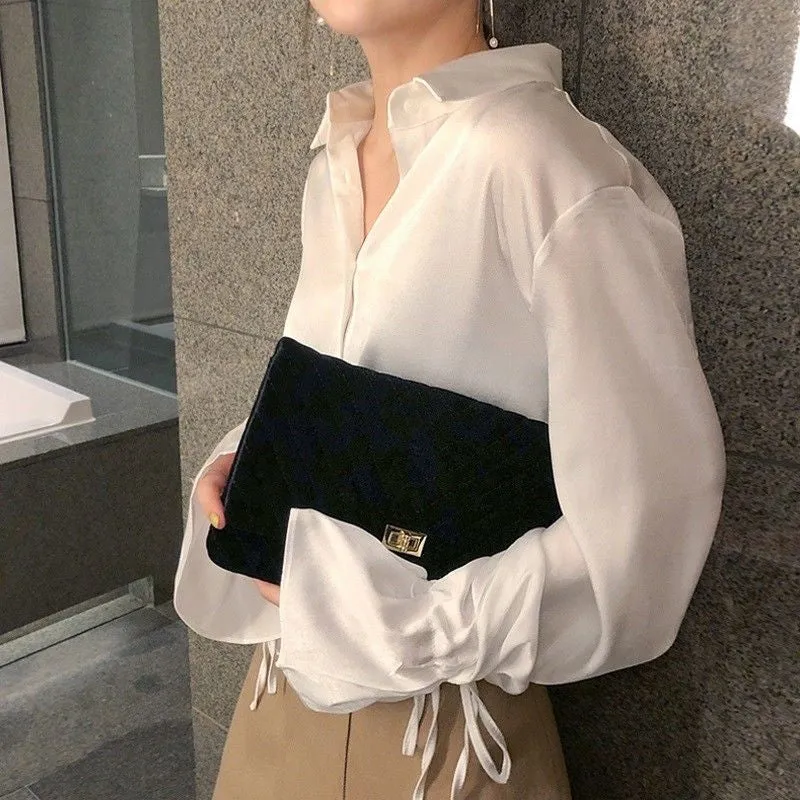 Long Flare Sleeve Elegant Office Blouse Shirts