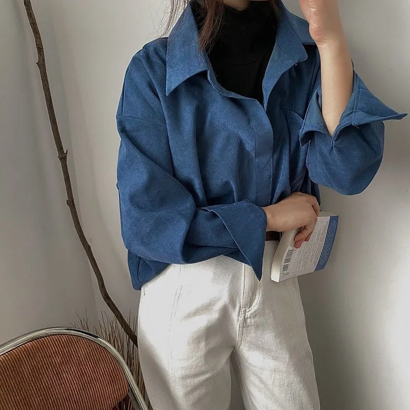 Long Sleeve Simple Elegant Blouse Shirt