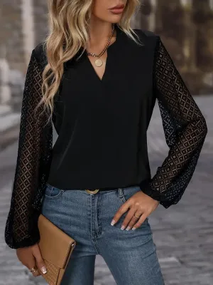 Lucia – Elegant Lace-Detail Women’s Blouse