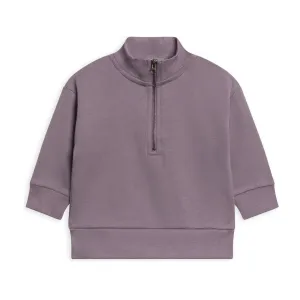 Mack Fleece Dropped Shoulder Half Zip Pullover - Fog