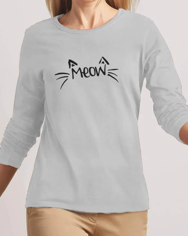 Meow New Fashion Grey High Printed Design High Quality T-shirt