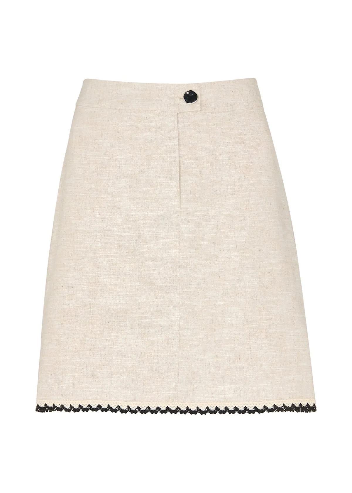Oatmeal Linen Mix Mini Skirt