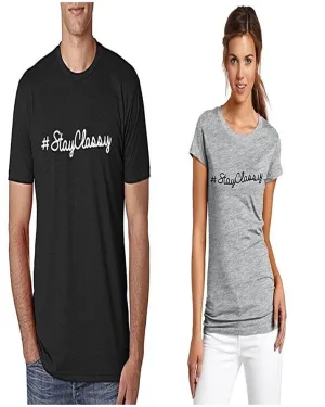 Pack Of 2 - Multicolor Cotton Printed T-Shirts For Couple