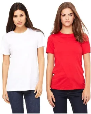 Pack of 2 - White and Red Cotton T-shirts For Women