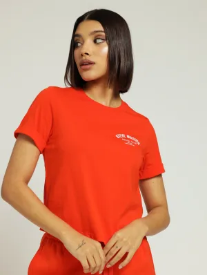 Pamala Basic Logo Tee - Tangerine