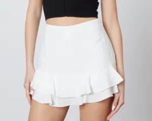 Peplum High Waisted Mini Skirt
