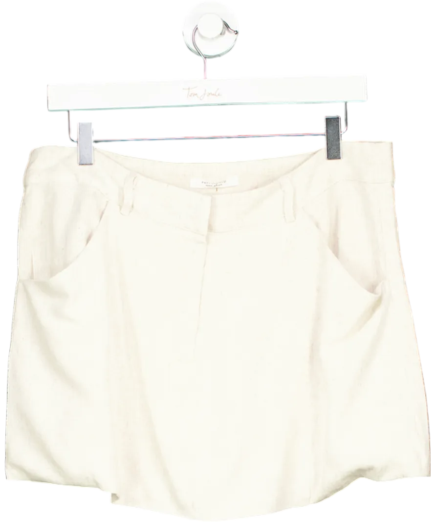 peppermayo Beige Peppermayo Exclusive - Marissa Linen Mini Skirt - Oatmeal UK 12