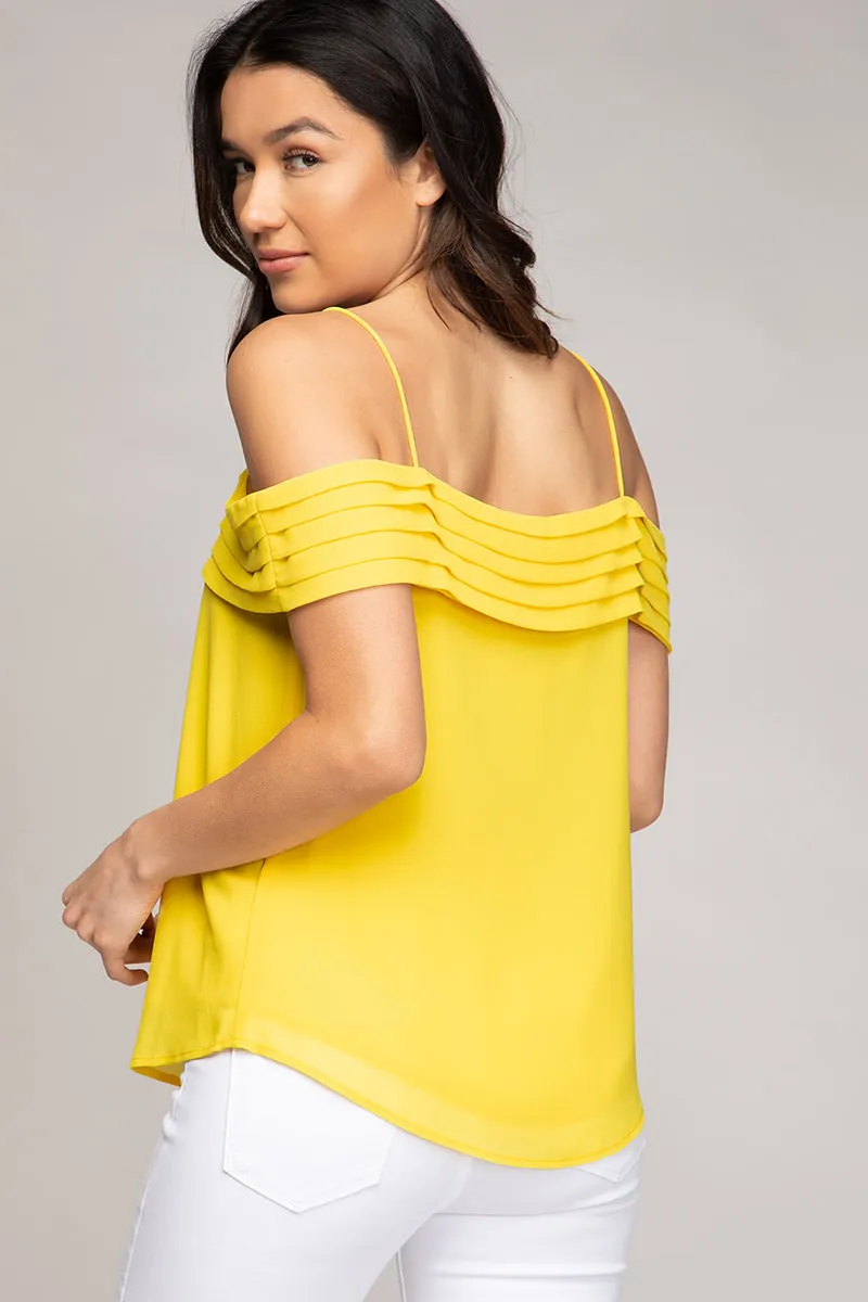 Pleated Off Shoulder Blouse