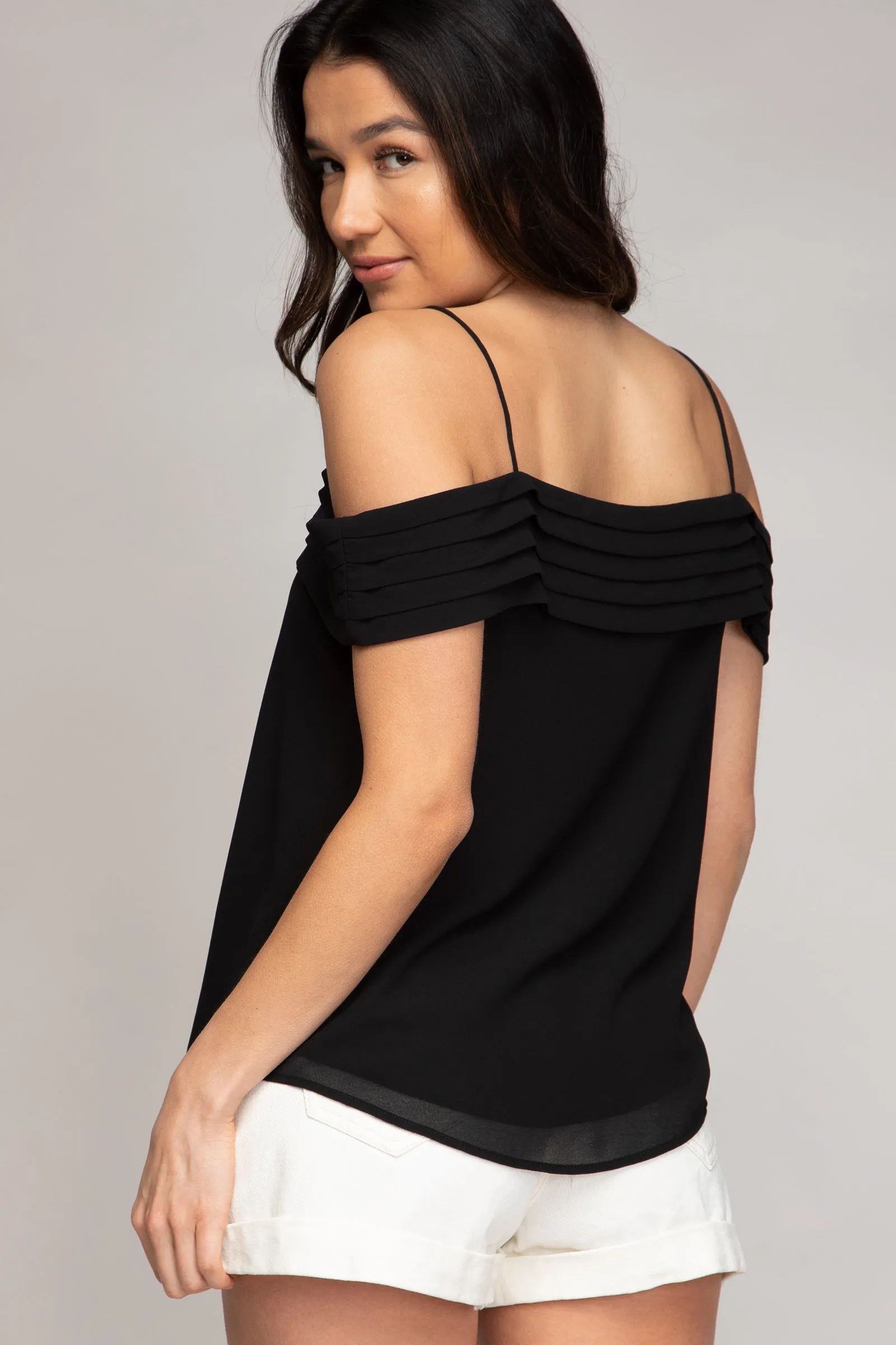 Pleated Off Shoulder Blouse